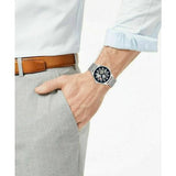 Buy Shop Tommy Hilfiger Spencer Skeleton Black Dial Silver Mesh Bracelet Watch for Men - 1791643 USA Online
