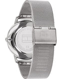 Buy Shop Tommy Hilfiger Spencer Skeleton Black Dial Silver Mesh Bracelet Watch for Men - 1791643 USA Online