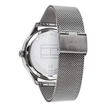 Buy Shop Tommy Hilfiger Spencer Skeleton Black Dial Silver Mesh Bracelet Watch for Men - 1791643 USA Online