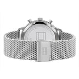 Buy Shop Tommy Hilfiger Spencer Skeleton Black Dial Silver Mesh Bracelet Watch for Men - 1791643 USA Online