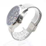Buy Shop Tommy Hilfiger Spencer Skeleton Black Dial Silver Mesh Bracelet Watch for Men - 1791643 USA Online