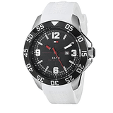 Buy Shop Tommy Hilfiger Sport Black Dial White Rubber Strap Watch for Men - 1790986 USA Online