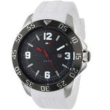 Buy Shop Tommy Hilfiger Sport Black Dial White Rubber Strap Watch for Men - 1790986 USA Online