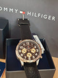 Buy Shop Tommy Hilfiger Sport Chronograph Black Dial Black Leather Strap Watch for Men - 1791050 USA Online
