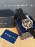 Buy Shop Tommy Hilfiger Sport Chronograph Black Dial Black Leather Strap Watch for Men - 1791050 USA Online