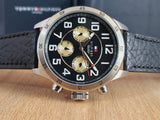 Buy Shop Tommy Hilfiger Sport Chronograph Black Dial Black Leather Strap Watch for Men - 1791050 USA Online