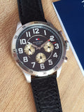 Buy Shop Tommy Hilfiger Sport Chronograph Black Dial Black Leather Strap Watch for Men - 1791050 USA Online