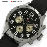 Buy Shop Tommy Hilfiger Sport Chronograph Black Dial Black Leather Strap Watch for Men - 1791050 USA Online