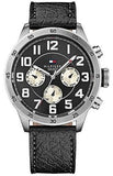Buy Shop Tommy Hilfiger Sport Chronograph Black Dial Black Leather Strap Watch for Men - 1791050 USA Online