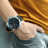 Buy Shop Tommy Hilfiger Sport Multifunction Black Dial Black Rubber Strap Watch for Men - 1791143 USA Online