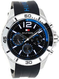 Buy Shop Tommy Hilfiger Sport Multifunction Black Dial Black Rubber Strap Watch for Men - 1791143 USA Online
