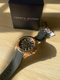 Buy Shop Tommy Hilfiger Sport Multifunction Black Dial Black Rubber Strap Watch for Men - 1791145 USA Online
