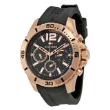Buy Shop Tommy Hilfiger Sport Multifunction Black Dial Black Rubber Strap Watch for Men - 1791145 USA Online