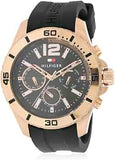 Buy Shop Tommy Hilfiger Sport Multifunction Black Dial Black Rubber Strap Watch for Men - 1791145 USA Online