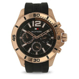 Buy Shop Tommy Hilfiger Sport Multifunction Black Dial Black Rubber Strap Watch for Men - 1791145 USA Online