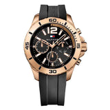 Buy Shop Tommy Hilfiger Sport Multifunction Black Dial Black Rubber Strap Watch for Men - 1791145 USA Online