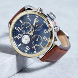 Buy Shop Tommy Hilfiger Sport Multifunction Blue Dial Brown Leather Strap Watch for Men - 1791137 USA Online