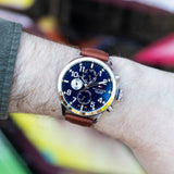 Buy Shop Tommy Hilfiger Sport Multifunction Blue Dial Brown Leather Strap Watch for Men - 1791137 USA Online