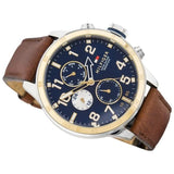 Buy Shop Tommy Hilfiger Sport Multifunction Blue Dial Brown Leather Strap Watch for Men - 1791137 USA Online
