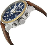 Buy Shop Tommy Hilfiger Sport Multifunction Blue Dial Brown Leather Strap Watch for Men - 1791137 USA Online