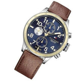 Buy Shop Tommy Hilfiger Sport Multifunction Blue Dial Brown Leather Strap Watch for Men - 1791137 USA Online