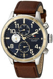 Buy Shop Tommy Hilfiger Sport Multifunction Blue Dial Brown Leather Strap Watch for Men - 1791137 USA Online