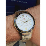 Buy Shop Tommy Hilfiger Sport White Dial Gold Steel Strap Watch for Men - 1791365 USA Online