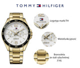 Buy Shop Tommy Hilfiger Sport White Dial Gold Steel Strap Watch for Men - 1791365 USA Online