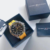 Buy Shop Tommy Hilfiger Sports Multifunction Black Dial Yellow Rubber Strap Watch for Men - 1791144 USA Online