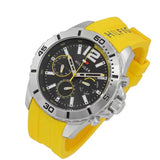 Buy Shop Tommy Hilfiger Sports Multifunction Black Dial Yellow Rubber Strap Watch for Men - 1791144 USA Online