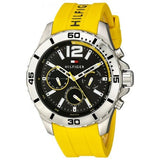 Buy Shop Tommy Hilfiger Sports Multifunction Black Dial Yellow Rubber Strap Watch for Men - 1791144 USA Online