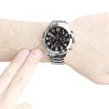 Buy Shop Tommy Hilfiger Trent Chronograph Black Dial Silver Steel Strap Watch for Men - 1791054 USA Online