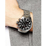 Buy Shop Tommy Hilfiger Trent Chronograph Black Dial Silver Steel Strap Watch for Men - 1791054 USA Online