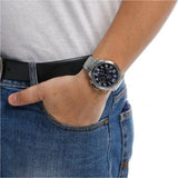 Buy Shop Tommy Hilfiger Trent Chronograph Black Dial Silver Steel Strap Watch for Men - 1791054 USA Online