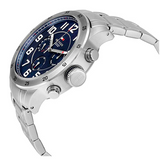 Buy Shop Tommy Hilfiger Trent Chronograph Black Dial Silver Steel Strap Watch for Men - 1791054 USA Online
