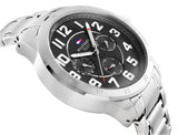 Buy Shop Tommy Hilfiger Trent Chronograph Black Dial Silver Steel Strap Watch for Men - 1791054 USA Online