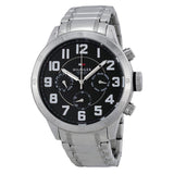 Buy Shop Tommy Hilfiger Trent Chronograph Black Dial Silver Steel Strap Watch for Men - 1791054 USA Online