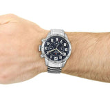 Buy Shop Tommy Hilfiger Trent Chronograph Blue Dial Silver Steel Strap Watch for Men - 1791053 USA Online