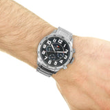 Buy Shop Tommy Hilfiger Trent Chronograph Blue Dial Silver Steel Strap Watch for Men - 1791053 USA Online