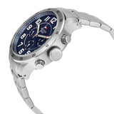 Buy Shop Tommy Hilfiger Trent Chronograph Blue Dial Silver Steel Strap Watch for Men - 1791053 USA Online