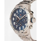 Buy Shop Tommy Hilfiger Trent Chronograph Blue Dial Silver Steel Strap Watch for Men - 1791053 USA Online