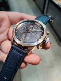 Buy Shop Tommy Hilfiger Trent Chronograph Grey Dial Black Leather Strap Watch For Men - 1791808 USA Online