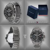 Buy Shop Tommy Hilfiger Trent Chronograph Grey Dial Grey Steel Strap Watch For Men - 1791806 USA Online