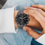 Buy Shop Tommy Hilfiger Trent Chronograph Grey Dial Grey Steel Strap Watch For Men - 1791806 USA Online