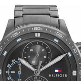 Buy Shop Tommy Hilfiger Trent Chronograph Grey Dial Grey Steel Strap Watch For Men - 1791806 USA Online