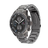 Buy Shop Tommy Hilfiger Trent Chronograph Grey Dial Grey Steel Strap Watch For Men - 1791806 USA Online