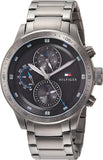 Buy Shop Tommy Hilfiger Trent Chronograph Grey Dial Grey Steel Strap Watch For Men - 1791806 USA Online