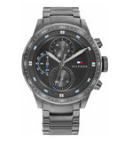 Buy Shop Tommy Hilfiger Trent Chronograph Grey Dial Grey Steel Strap Watch For Men - 1791806 USA Online