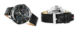 Buy Shop Tommy Hilfiger Trent Chronograph Quartz Black Dial Black Leather Strap Watch For Men - 1791810 USA Online