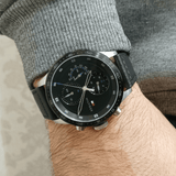 Buy Shop Tommy Hilfiger Trent Chronograph Quartz Black Dial Black Leather Strap Watch For Men - 1791810 USA Online